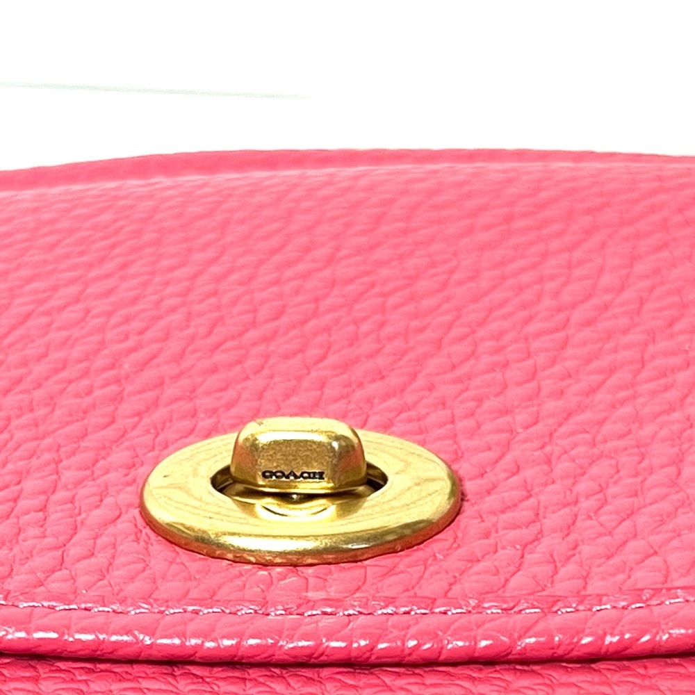 Coach Camera Bag Pink Soft Pebble Leather Crossbody Two Adjustable Straps - Picture 11 of 17